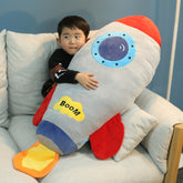 Almohada cohete de peluche para niños, muñecos, camas con clip para dormir, regalos para niños y niñas, decoración del hogar